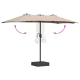 Garden Parasol Taupe 385 x 209 x 244 cm Polyester 42003286
