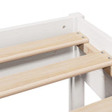 ZNTS Bed Frame without Mattress White 135x190 cm Double Solid Wood Pine 3323309