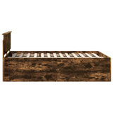 Bed Frame Smoked Oak 140 x 190 cm Engineered Wood 3408575