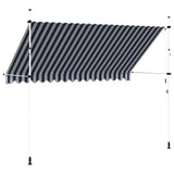 43223 Manual Retractable Awning 350 cm Blue and White Stripes