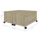 Coffee Table Sonoma Oak 75x75x38 cm Engineered Wood 806870