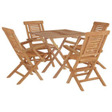 5 Piece Garden Dining Set Solid Wood Teak 3155035