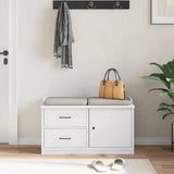 Hallway Bench SANDNES White 87x40x50 cm Solid Wood Pine 4010465