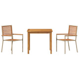 Garden Dining Set 3 pcs Beige Solid Acacia Wood 3365513
