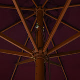 Garden Parasol Burgundy Polyester, Laminated bamboo, Hardwood Large 47216