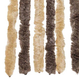 Fly Curtain Dark Brown and Beige 100x220 cm Chenille 377358
