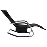 Sun Lounger Set of 2 Black and Grey Textilene Standard 310509