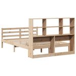 ZNTS Bookcase Bed without Mattress 150x200 cm King Size Solid Wood Pine 3321901