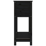 Planter with Shelf Black 82.5x34.5x81 cm Solid Wood Pine 823763