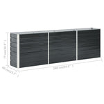 Garden Raised Bed Galvanised Steel 240x40x77 cm Anthracite 47043