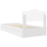 Storage Bed with Headboard White 90 x 200 cm Engineered Wood 3413131