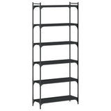 Bookcase 6-Tier Black 80x30x188 cm Engineered Wood 837682
