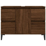 Sink Cabinet Brown Oak 80x33x60 cm Engineered Wood 821283