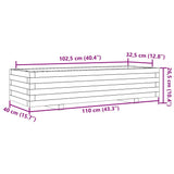 Garden Planter Wax Brown 110x40x26.5 cm Solid Wood Pine 847340