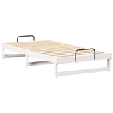 Bed Frame White 100 x 200 cm Solid Pine Wood 873143