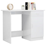 ZNTS Desk High Gloss White 100x50x76 cm Engineered Wood 801086