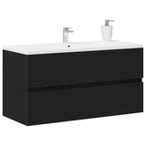 Bathroom Sink Cabinet with Drawer Black Oak 90 x 38.5 x 45 cm 862544