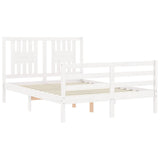 Bed Frame without Mattress White Double Solid Wood 3194547