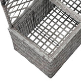 Trellis Raised Bed with 2 Pots 58x30x107 cm Poly Rattan Grey 46934