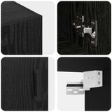 Wall Cabinet Black oak 60 x 31 x 70 cm Engineered wood 879542