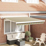 Retractable Awning Multicolour 350 x 250 cm Fabric and Metal 3330459