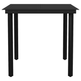 Garden Dining Set Black Powder-Coated Steel Standard Durable 3099263