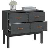 Console Cabinet Grey 90x40x78 cm Solid Wood Pine 821741