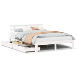 Bed Frame with Drawers without Mattress White 140x190 cm 3302003