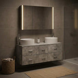Bathroom Furniture Set 4 pcs Concrete Grey 100 x 14.5 x 70 cm 3407106