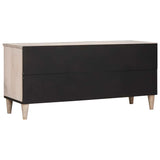 TV Cabinet Bleached White 100 x 33 x 46 cm Solid Mango Wood 4018132