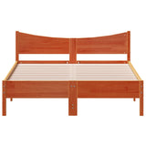 Bed Frame without Mattress Wax Brown 140x200 cm Solid Wood Pine 844728