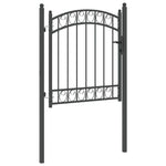 Fence Gate with Lock Grey 125 x 100 cm Powder-coated steel 42008973