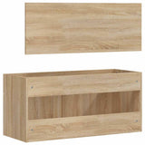 Bathroom Cabinet with Mirror Sonoma Oak Engineered Wood 833886