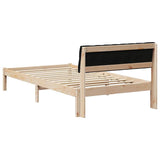 Bed frame Brown and black 100 x 200 cm Solid pine wood 878631