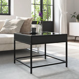 ZNTS Coffee Table with Infinity LED Black 50x50x41 cm 847677