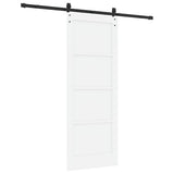 Sliding Door White and Black 78 x 202 cm Solid Pine Wood 3333191
