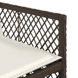 13 Piece Garden Dining Set with Cushions Brown Poly Rattan 3210765