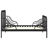 Extendable Bed Frame Black Powder-coated metal Single Extendable 324740