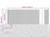 Welded Wire Fence with Post 25 x 0.8 m PVC-Coated Steel Grey 3336593