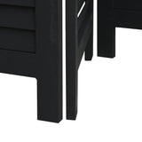 Room Divider 3 Panels Black Solid Wood Paulownia 358845