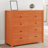 Side Cabinet Wax Brown 100x40x90 cm Solid Wood Pine 844495