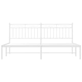 Metal Bed Frame without Mattress with Headboard White 183x213cm 373745