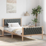 Bed Frame with Headboard Dark Grey 100 x 200 cm Solid Pine Wood 878420