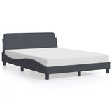 Bed Frame "Dover" Dark Grey 135x190 cm Double Velvet 373329