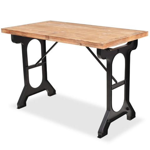 ZNTS Dining Table Solid Fir Wood Top 122x65x82 cm 245462