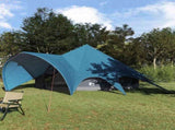 Teepee Tent 7-Person with Roof Blue and Grey 600 x 600 x 347 cm 42004015