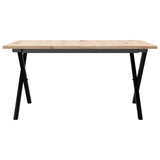Coffee Table X-Frame 80x80x45 cm Solid Wood Pine and Steel 3282685