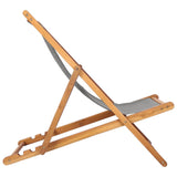Beach Chair Light Grey Solid Teak Wood 42032664