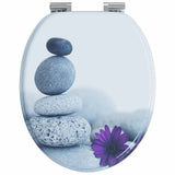 Soft-Close Toilet Seat Grey 44 x 38 cm MDF board 42027184