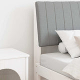 Upholstered Headboard Light Grey 90 cm Solid Pine Wood 879418